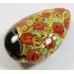 1 Murano Glass Amore Red & Peach Goldfoil & Aventurine 34mm Peardrop