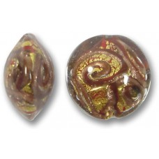 1 Murano Glass Medusa Topaz Goldfoil 18mm Lentil Bead