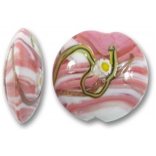 1 Murano Glass Medusa Rose 22mm Lentil Bead