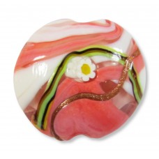 1 Murano Glass Medusa Rose 22mm Lentil Bead