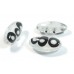 1 Murano Glass Reticello Clear Spotted 22mm Almond Bead