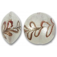 1 Murano Glass Ramo Aventurine Clear Frosted 28mm Lentil Bead