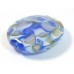 1 Murano Glass Sapphire Blue White and Green Scirroco 48mm Disc Focal Bead