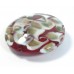 1 Murano Glass Ruby White and Verde Scirroco 48mm Disc Focal Bead