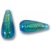 1 Murano Glass Kingfisher Gold Foiled 20mm Drop Bead