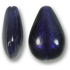 1 Murano Glass Purple Velvet White Gold Foiled 20mm Pear Drop