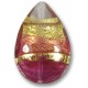 1 Murano Glass Ruby Gold Foiled Band 28mm Pear Drop