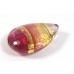 1 Murano Glass Ruby Gold Foiled Band 28mm Pear Drop
