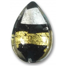 1 Murano Glass Midnight Treasure 28mm Pear Drop