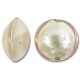 1 Murano Glass Pale Pink White Goldfoil 14mm Lentil