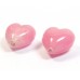 2 Murano Glass White Gold Foiled 14mm Hearts Soft Rose Satin