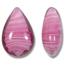 1 Murano Glass Rosa White Core 20mm Pear Drop Bead