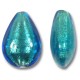 1 Murano Glass Kingfisher Gold Foiled 20mm Pear Drop
