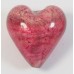 1 Murano Glass Rose Silver Foiled 20mm Heart Bead