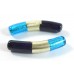 1 Murano Glass Curved White Goldfoiled 40mm Macaroni Bead Dark Aqua