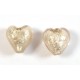 2 Murano Glass Light Pink with White Goldfoil 10mm Heart Beads