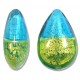 1 Murano Glass Lime and Dark Aqua Bicolour White Gold Foiled 20mm Pear Drop