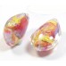 1 Murano 24kt Gold Foil Ruby Periwinkle Blue 20mm Pear Drop