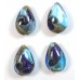 1 Murano Glass Tornado White Goldfoiled 20mm Pear Drop