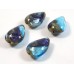 1 Murano Glass Tornado White Goldfoiled 20mm Pear Drop