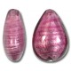 1 Murano Glass Rose White Gold Foiled 20mm Pear Drop