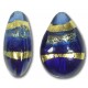1 Murano Glass Sapphire Gold Foiled Band 20mm Pear Drop