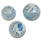 1 Murano Glass Crackle White Gold Foiled Aquamarine 12mm Round Bead