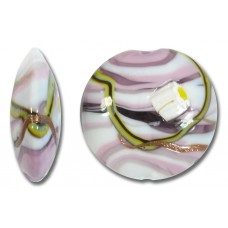 1 Murano Glass Medusa Rose 26mm Lentil Bead