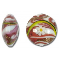 1 Murano Glass Medusa Ruby 24mm Lentil Bead