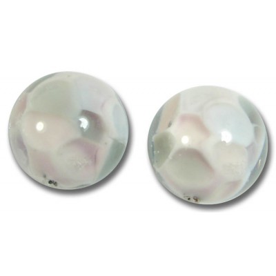 1 Murano Glass Rose Pastel Spots 14mm Round Bead