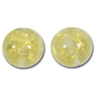 1 Murano Glass Sunshine Gold Foiled 16mm Bead