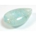 1 Murano Light Aquamarine Crackle White Gold Foiled 33mm Drop Bead