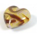1 Murano Glass Rococo Rose Gold Foiled 32mm Heart Bead