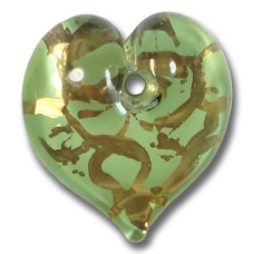 1 Murano Glass Verde Green Heart 22mm Pendant