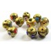 1 Murano Glass Millefiore Gold Foiled 16mm Round Bead