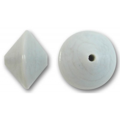 1 Murano Glass Light Grey 14mm Bicone Bead