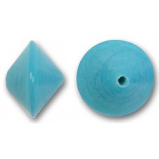 1 Murano Glass Aquamarine 14mm Bicone Bead