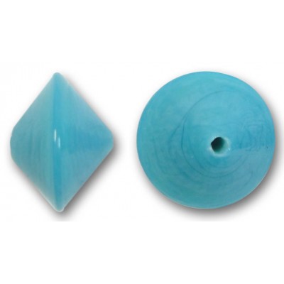 1 Murano Glass Aquamarine 14mm Bicone Bead