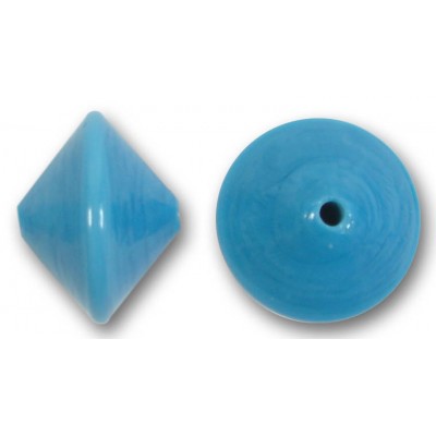 1 Murano Glass Turquoise 14mm Bicone Bead