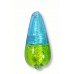 1 Murano Glass Lime and Dark Aqua Bicolour White Gold Foiled 20mm Drop - Choice of Top/ Bottom Colour