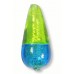 1 Murano Glass Lime and Dark Aqua Bicolour White Gold Foiled 20mm Drop - Choice of Top/ Bottom Colour