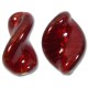 1 Murano Glass Dark Ruby Gold Foiled Elica 20mm Twist Bead