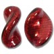 1 Murano Glass Rubino Gold Foiled Elica 20mm Twist Bead