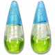 1 Murano Glass Lime Clear and Dark Aqua Tricolour White Gold Foiled 28mm Drop