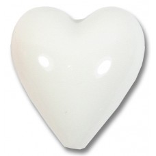 1 Murano Glass White Alabaster 20mm Heart Bead