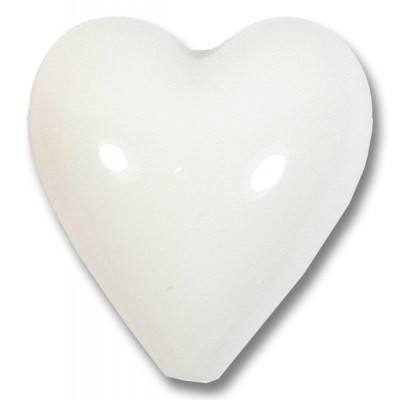 1 Murano Glass White Alabaster 20mm Heart Bead