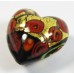 1 Murano Glass Amore Red Goldfoil & Aventurine 20mm Heart