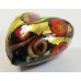 1 Murano Glass Amore Red Goldfoil & Aventurine 20mm Heart