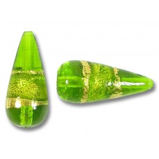 1 Murano Erba Green Gold Foiled Band 20mm Drop