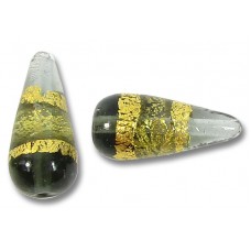 1 Murano Black Diamond Gold Foiled Band 20mm  Drop